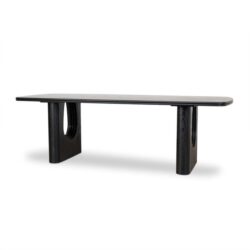 Ex Display - Averra 2.4m Recycled Fir Dining Table - Full Black by Interior Secrets - AfterPay Available