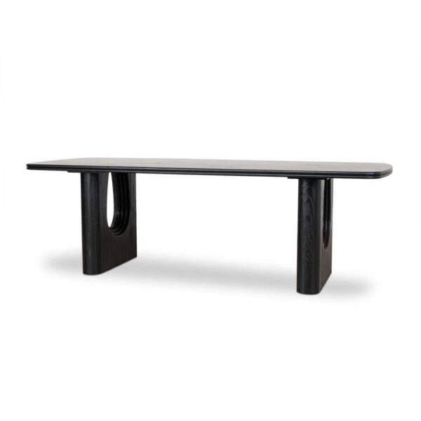 Ex Display - Averra 2.4m Recycled Fir Dining Table - Full Black by Interior Secrets - AfterPay Available