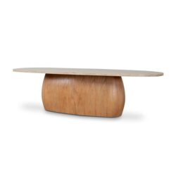 Ex Display - Edvard 2.8m Travertine Dining Table - Natural by Interior Secrets - AfterPay Available