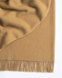 Ex Display - Nevis Wool Throw Rug - Camel by Interior Secrets - AfterPay Available