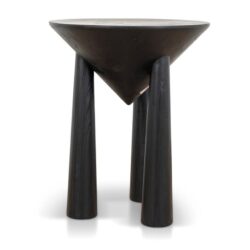 Ex Display - Prestige 45cm Round Side Table - Full Black by Interior Secrets - AfterPay Available