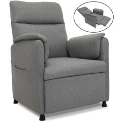 FORTIA Electric Armchair Recliner Chair Single Modern Lounge Sofa, Grey Fabric
