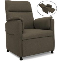 FORTIA Electric Armchair Recliner, Single Fabric Chair, Beige
