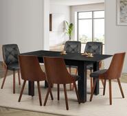 Fields 6 Seater Extendable Dining Table Set Grey