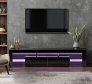 Galland 180Cm Entertainment Unit With Led Light Black