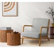 Kamden Rubberwood Armchair Grey 1 Seater