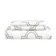 Lane Linen King Trellis Quilt Cover Set Grey
