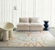 Loro Medium Colourful Washable Rectangle Rug Neutral