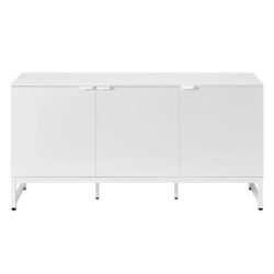 Maestro Furniture Camie Modern 3-Door Office Credenza Organiser Storage Cabinet In White