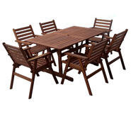 Manora 1.5M 6 Seater Dining Set Brown