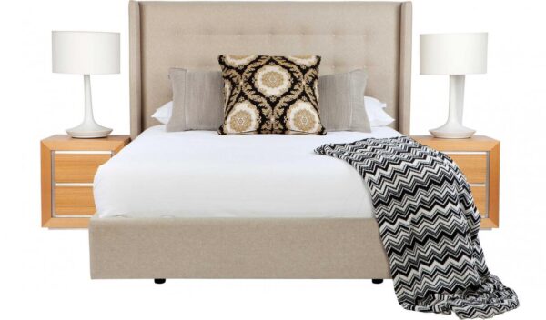 Matrix custom upholstered bed frame discounted display model