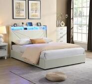 Panania Double Bed Frame With Drawers Neutral