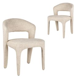 Set of 2 - Voss Dining Chair - Pale Beige by Interior Secrets - AfterPay Available