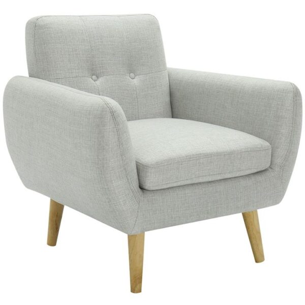 Single Seater Fabric Armchair Light Grey