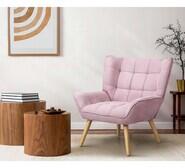 Winthrop Rubberwood Armchair Pink 1 Seater