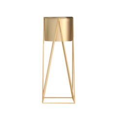 50cm Gold Metal Plant Stand With Gold Flower Pot Holder Corner Shelving Rack Indoor Display