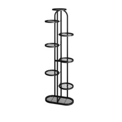 8 Tier 9 Pots Black Round Metal Plant Rack Flowerpot Storage Display Stand Holder Home Garden Decor