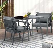 Alejandro 2 Seater Outdoor Dining Set Grey