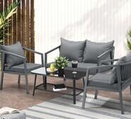 Alejandro 4 Piece Outdoor Lounge Set Grey