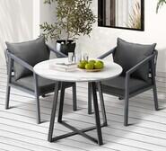 Anquilla 3 Piece Dining Set Grey 2 Seater