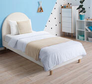 Archie Single Boucle Bed Frame White