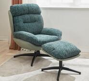 Beaumont Swivel Accent Chair With Ottoman Green