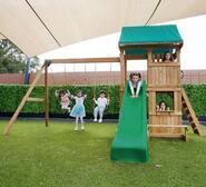 Carindale Kids Cubby House With Slide Green