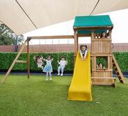 Carindale Kids Cubby House With Slide Yellow