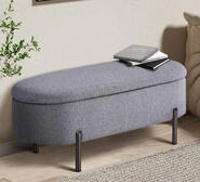 Carter 1 Seater Ottoman Bench With Storage Grey