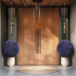 Costway2 PCS 38 CM Artificial Plant Boxwood Topiary Ball-Purple