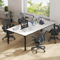 CostwayConference Room Table Seats up to 10 People for Office and Boardroom-White