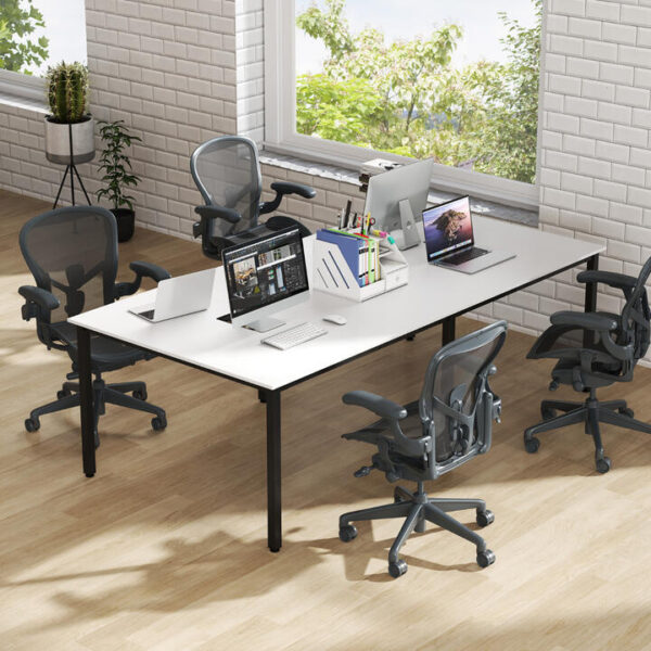 CostwayConference Room Table Seats up to 10 People for Office and Boardroom-White
