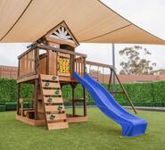 Coventry Kids Cubby House With Slide Blue