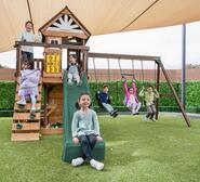 Coventry Kids Cubby House With Slide Green