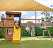 Darlington Kids Cubby House With Slide Yellow