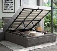 Elaine Gas Lift Storage King Bed Grey