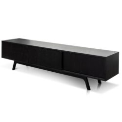 Ex Display - Ella 2.1m Wooden TV Unit - Full Black by Interior Secrets - AfterPay Available