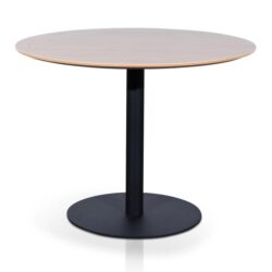 Ex Display - Scope Round Office Meeting Table - Natural with Black Base by Interior Secrets - AfterPay Available