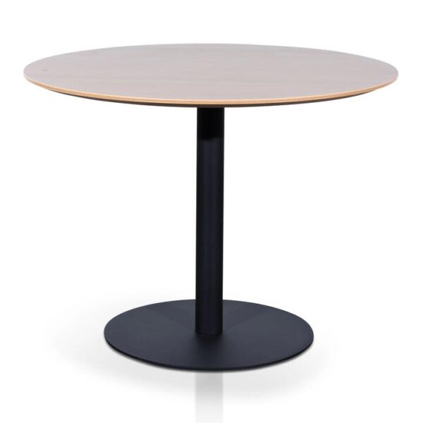 Ex Display - Scope Round Office Meeting Table - Natural with Black Base by Interior Secrets - AfterPay Available