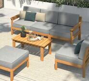 Ivan 5 Seater Outdoor Sofa And Table Set Brown