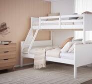 Jordan King Single Queen Triple Bunk Bed White