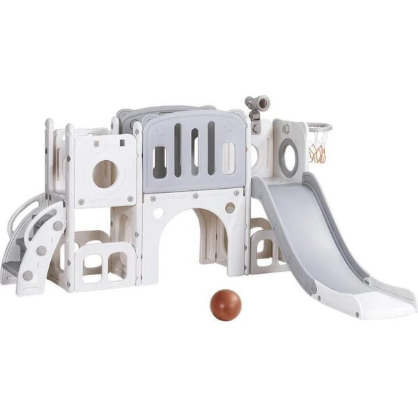 Kids Slide Swing Set Ball Hoop Rings Football Outdoor Toys
