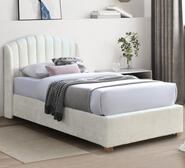 Luca King Single Fabric Bed Frame With Mattress Neutral