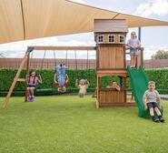 Meer Kids Cubby House With Slide Green
