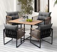 Melvill 4 Seater Outdoor Dining Table And Chair Set Grey