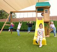 Montrose Kids Cubby House With Slide Yellow