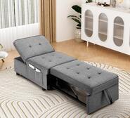 Nico 1 Seater Ottoman Sofa Bed Grey