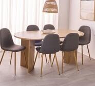 Olsen 6 Seater Dining Table Brown