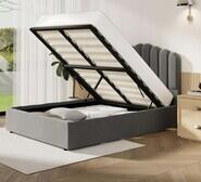 Ophelia Gas Lift Storage Double Bed Grey