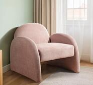 Selene Rose Tan Arched Armchair Pink